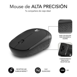 MOUSE SUBBLIM HARMONY WIRELESS BLACK + ALFOMBRILLA XL BLACK MOUSE SUBBLIM HARMONY WIRELESS BLACK + ALFOMBRILLA XL BLACK