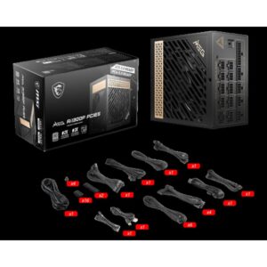 MSI MEG AI1300P PCIE5 unidad de fuente de alimentación 1300 W 24-pin ATX ATX Negro