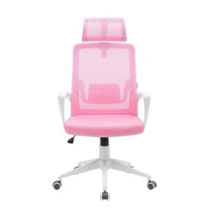 Mars Gaming MGC-ERGOLITE, Silla Gaming Ergonómica, Respaldo Malla Transpirable, Reposacabezas Ajustable y Soporte Lumbar, Altura Regulable y Asiento Acolchado, Pistón Gas Clase 3, Acero, Rosa