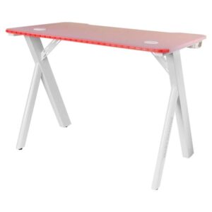 Mars Gaming MGD100RGB, Mesa Gaming Ergonómica RGB, Alfombrilla XXL, Soporte Auriculares y Bebida, Escritorio PC, 100x60cm, Rosa