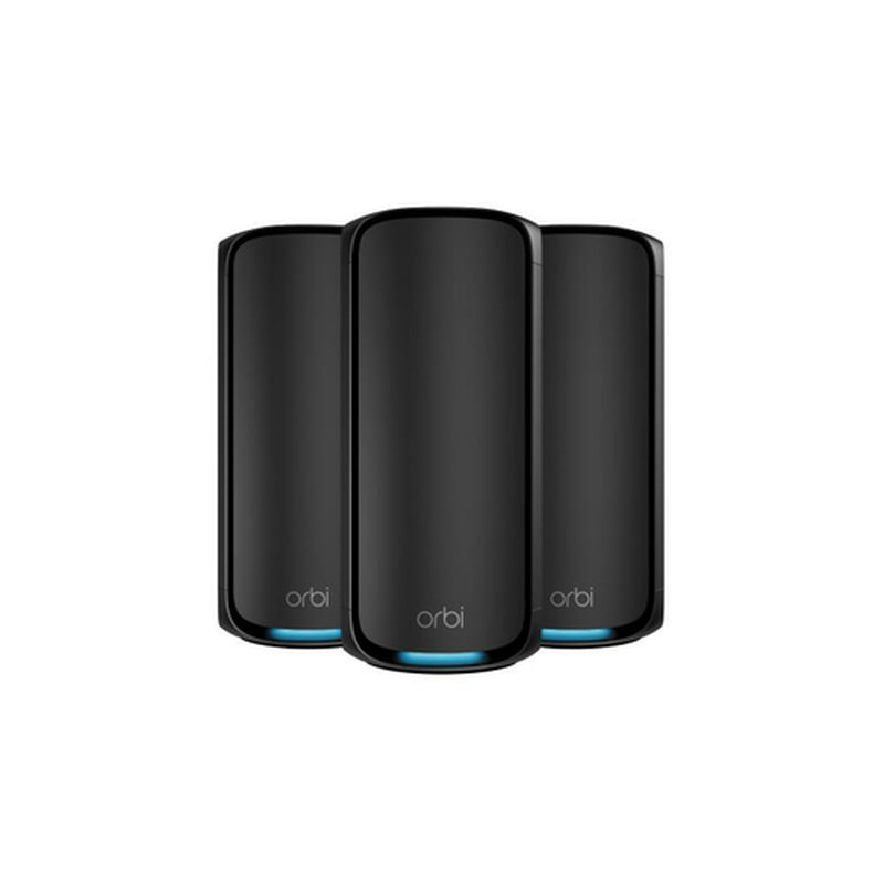 NETGEAR Orbi 970 Series Quad-Band WiFi 7, 3-Pack Quad-band (2.4 GHz / 5 GHz-1 / 5 GHz-2 / 6 GHz) Wi-Fi 6 (802.11ax) Negro Interno NETGEAR Orbi 970 Series Quad-Band WiFi 7, 3-Pack Quad-band (2.4 GHz / 5 GHz-1 / 5 GHz-2 / 6 GHz) Wi-Fi 6 (802.11ax) Negro Interno