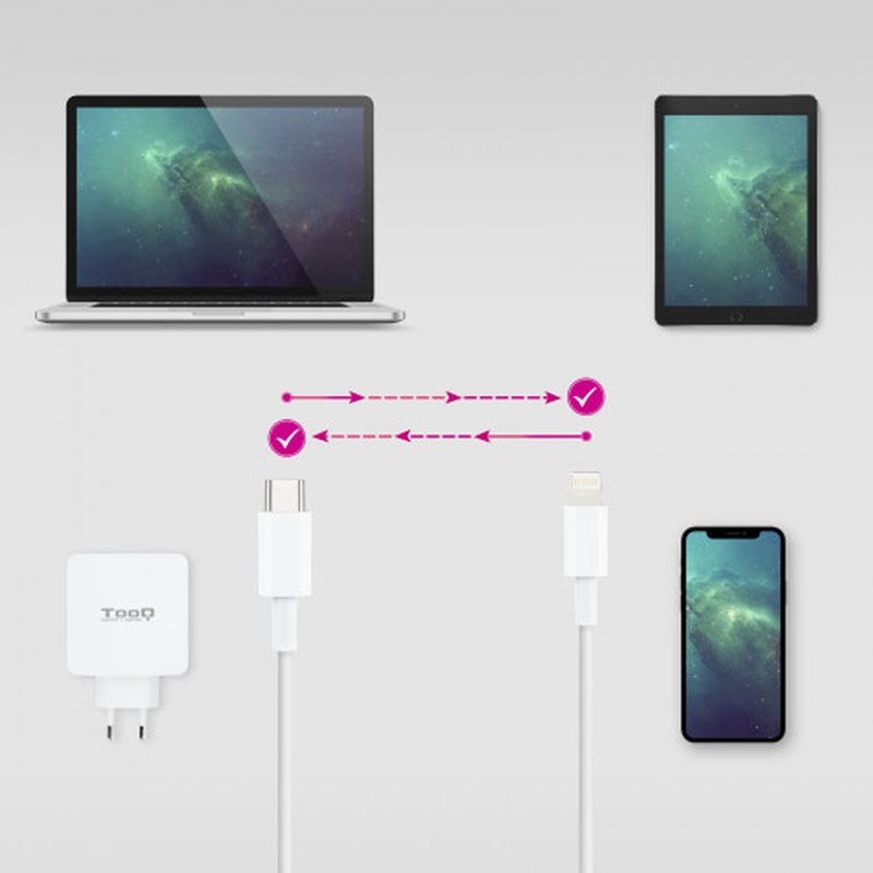 Nanocable CABLE LIGHTNING A USB-C 1M cable USB Nanocable CABLE LIGHTNING A USB-C 1M cable USB - Imagen 4