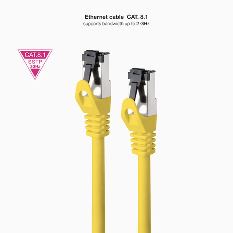Nanocable Cable de Red Latiguillo Cat.8.1 2GHz LSZH SSTP AWG26, Amarillo, 2 m Nanocable Cable de Red Latiguillo Cat.8.1 2GHz LSZH SSTP AWG26, Amarillo, 2 m - Imagen 2