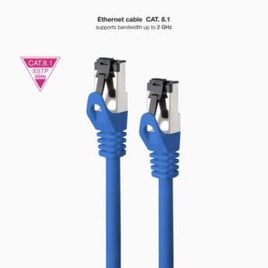 Alternative view of Nanocable Cable de Red Latiguillo Cat.8.1 2GHz LSZH SSTP AWG26, Azul, 25 cm