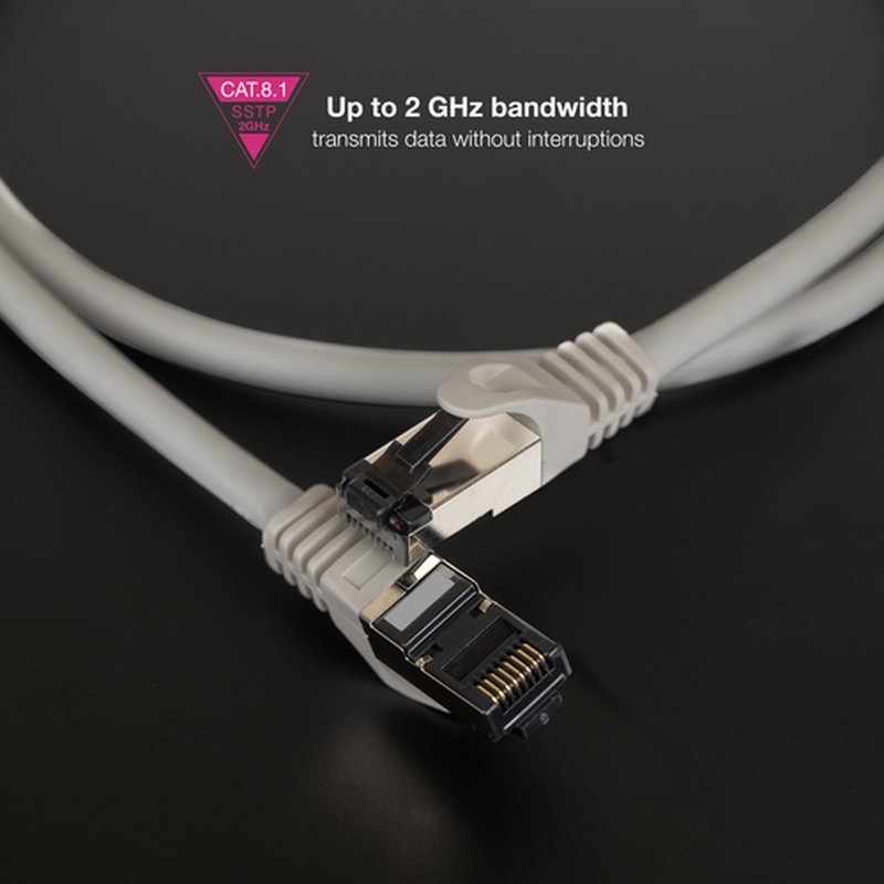 Nanocable Cable de Red Latiguillo Cat.8.1 2GHz LSZH SSTP AWG26, Gris, 25 cm - Imagen 4
