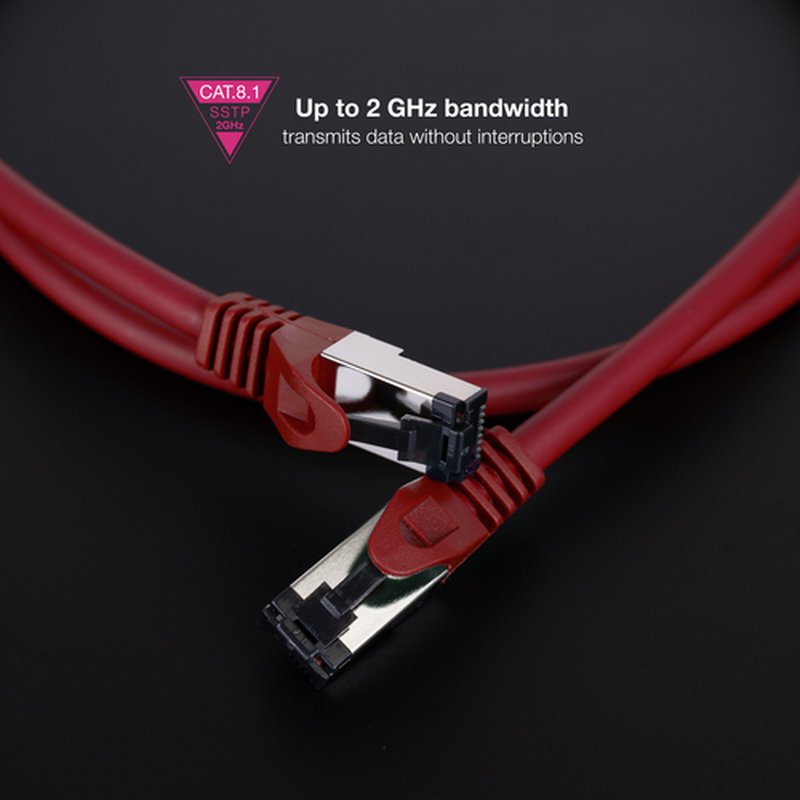 Nanocable Cable de Red Latiguillo Cat.8.1 2GHz LSZH SSTP AWG26, Rojo, 25 cm Nanocable Cable de Red Latiguillo Cat.8.1 2GHz LSZH SSTP AWG26, Rojo, 25 cm - Imagen 4