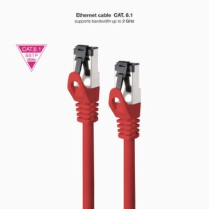 Alternative view of Nanocable Cable de Red Latiguillo Cat.8.1 2GHz LSZH SSTP AWG26, Rojo, 2 m