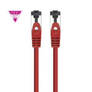 Nanocable Cable de Red Latiguillo Cat.8.1 2GHz LSZH SSTP AWG26, Rojo, 30 cm