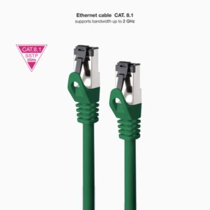 Alternative view of Nanocable Cable de Red Latiguillo Cat.8.1 2GHz LSZH SSTP AWG26, Verde, 1 m