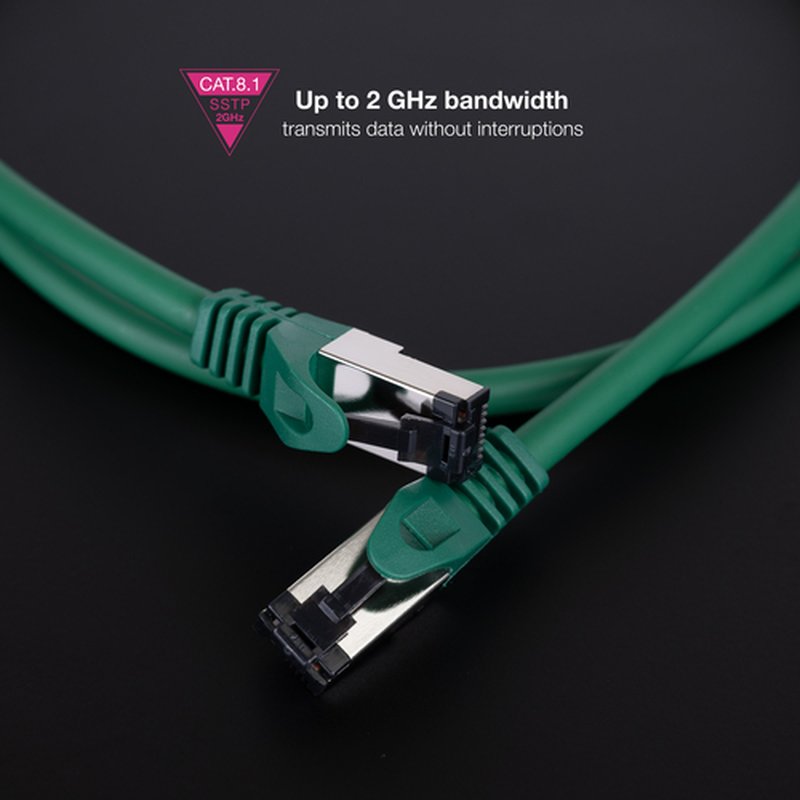 Nanocable Cable de Red Latiguillo Cat.8.1 2GHz LSZH SSTP AWG26, Verde, 25 cm - Imagen 4