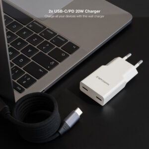 NANOCABLE CARGADOR 2xUSB-C/PD 20W, BLANCO NANOCABLE CARGADOR 2xUSB-C/PD 20W, BLANCO