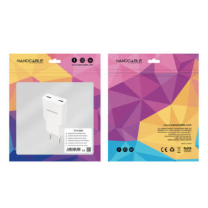 NANOCABLE CARGADOR 2xUSB-C/PD 20W, BLANCO NANOCABLE CARGADOR 2xUSB-C/PD 20W, BLANCO