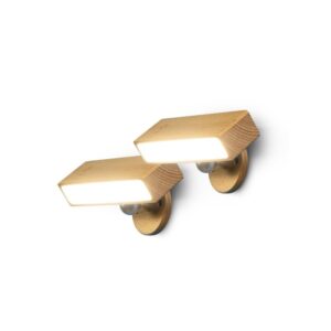 PACK 2 APLIQUES LED PORTÁTIL VEGA MADERA 1+1 GARZA 401558C