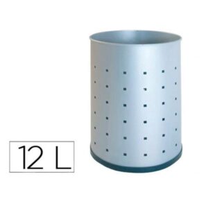 PAPELERA METALICA 101-R PLATEADA