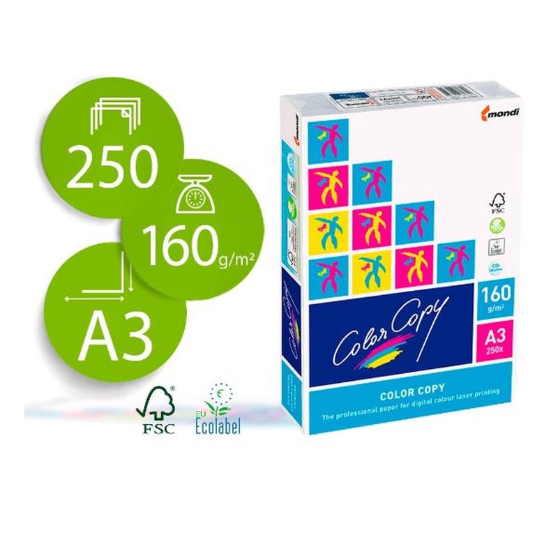 PAPEL COLOR COPY A3 160GR 250H