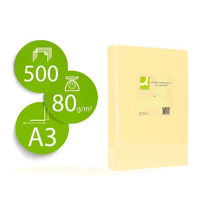 PAPEL COLOR Q-CONNECT DIN A3 80G PAPEL COLOR Q-CONNECT DIN A3 80G