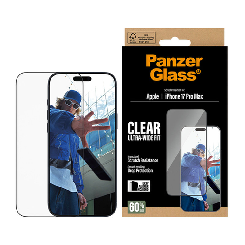 PanzerGlass ® Screen Protector iPhone 17 Pro Max | Ultra-Wide Fit w. EasyAligner Protector de pantalla Apple 1 pieza(s) - Imagen 2