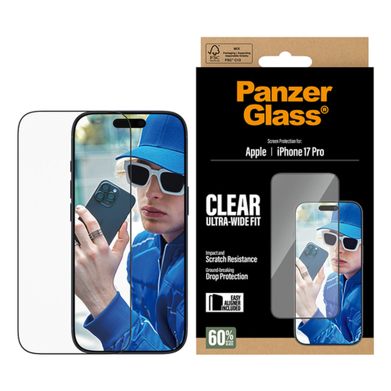 PanzerGlass ® Screen Protector iPhone 17 Pro | Ultra-Wide Fit w. EasyAligner Protector de pantalla Apple 1 pieza(s) - Imagen 2