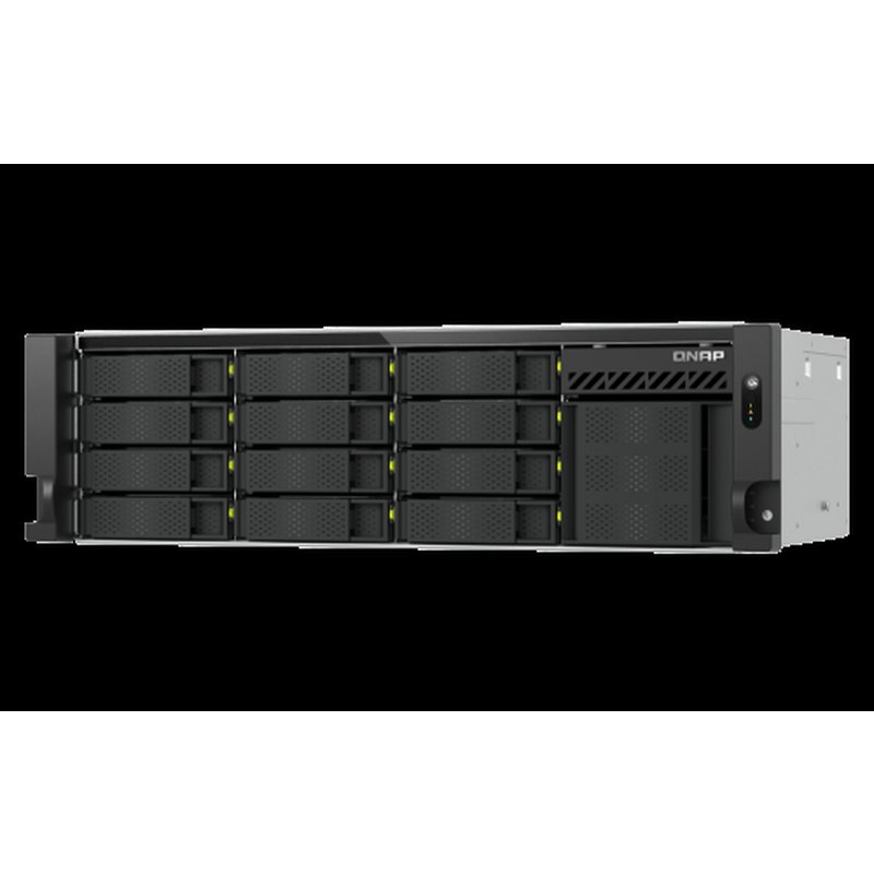 QNAP TS-H1655XEU-RP Servidor de almacenamiento Bastidor (3U) Intel Atom® C5125 8 GB DDR4 0 TB QuTS hero Negro, Gris