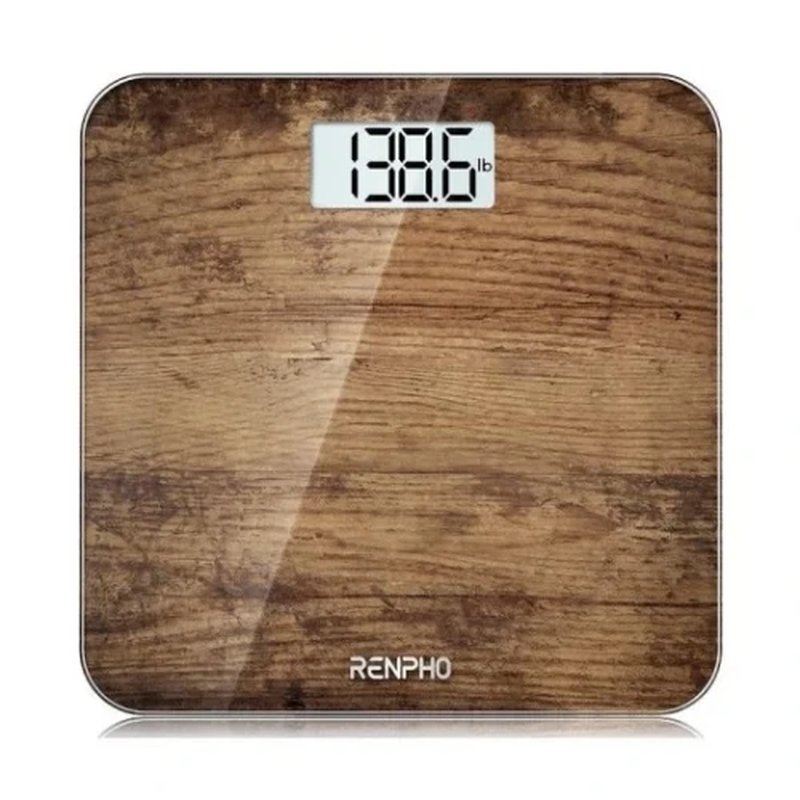 RENPHO CORE 1S - BODY WEIGHT SCALE - LARGE SCREEN - 3AAA - 10.2X10.2X0.87INCH - BROWN