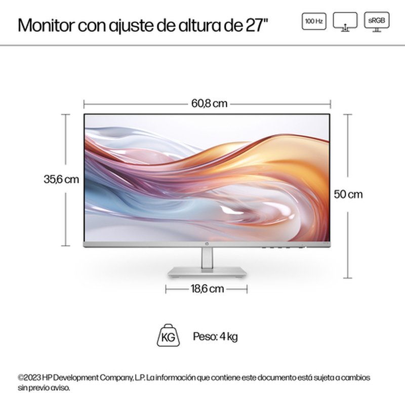 Reacondicionado | HP Series 5 Monitor FHD serie 5 de 27 pulgadas y altura ajustable - 527sh Reacondicionado | HP Series 5 Monitor FHD serie 5 de 27 pulgadas y altura ajustable - 527sh - Imagen 8