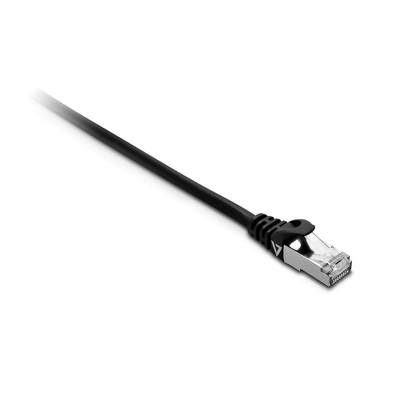 Reacondicionado | V7 Cable negro Cat7 blindado y laminado (SFTP) con conector RJ45 macho a RJ45 macho 1m 3.3ft