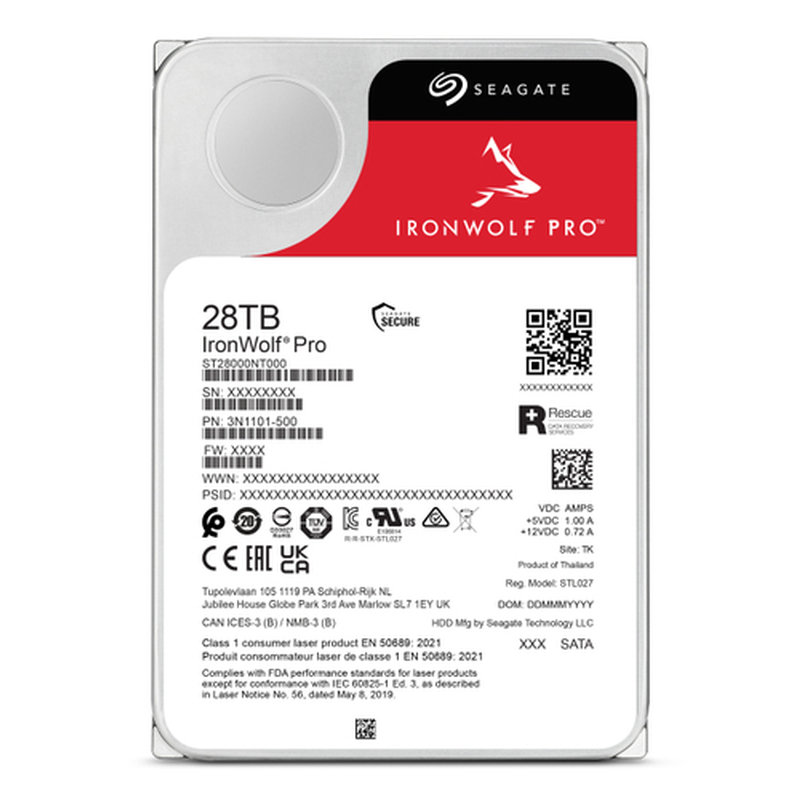 Seagate IronWolf Pro ST28000NT000 disco duro interno 28 TB 7200 RPM 512 MB 3.5" Serial ATA III - Imagen 4