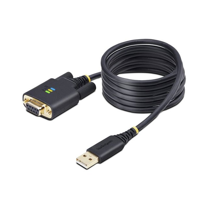 StarTech.com Cable Adaptador USB a Serie de Módem Nulo de 2m - FTDI RS232 - Tornillos DB9 Intercambiables - USB-A a DB9 RS232 - Windows/macOS/Linux