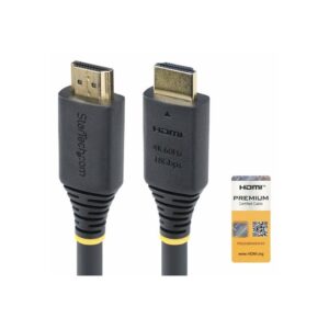 StarTech.com Cable HDMI Certificado Premium de Alta Velocidad de 5m - 4K 60Hz/1440p 144Hz - HDR10/HDCP 2.2/ARC - 18Gbps - UHD - Cable HDMI 2.0 - Recubrimiento de TPE