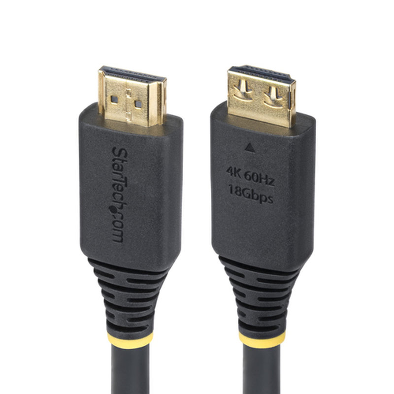StarTech.com Cable HDMI de Alta Velocidad de 5m - Conectores de Agarre - 4K60Hz/1440p 144Hz - HDR10/HDCP 2.2/ARC - UHD - 18Gbps - Cable HDMI para Monitor o Proyector - Recubrimiento de TPE