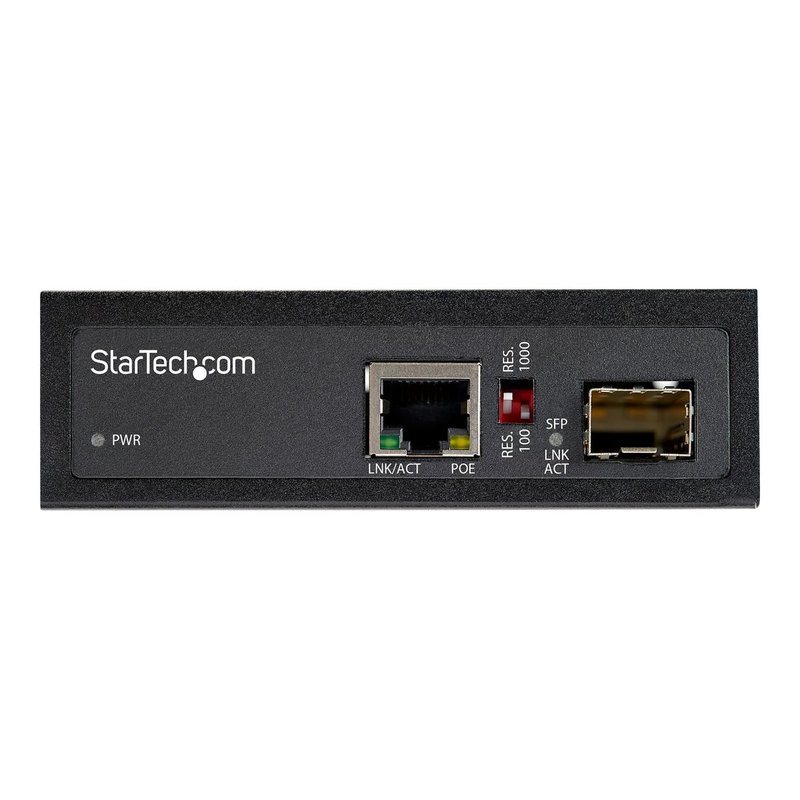 StarTech.com Conversor de Medios Ethernet Industrial PoE+ de Fibra a Ethernet de 60W - Convertidor SFP a RJ45 de Fibra IP30 (IMC1GSFP60W) StarTech.com Conversor de Medios Ethernet Industrial PoE+ de Fibra a Ethernet de 60W - Convertidor SFP a RJ45 de Fibra IP30 (IMC1GSFP60W)