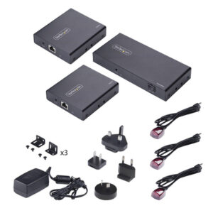 StarTech.com Extensor Divisor de 2 Puertos HDMI 4K 60Hz por Cable CAT6 Ethernet - Juego de Distribución 1x2 HDMI con IR y Power over Cable - Hasta 70m StarTech.com Extensor Divisor de 2 Puertos HDMI 4K 60Hz por Cable CAT6 Ethernet - Juego de Distribución 1x2 HDMI con IR y Power over Cable - Hasta 70m