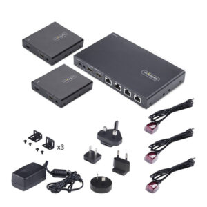 StarTech.com Extensor Divisor de 4 Puertos HDMI 4K 60Hz por Cable CAT6 Ethernet - Juego de Distribución 1x2 HDMI con IR y Power over Cable - Hasta 70m StarTech.com Extensor Divisor de 4 Puertos HDMI 4K 60Hz por Cable CAT6 Ethernet - Juego de Distribución 1x2 HDMI con IR y Power over Cable - Hasta 70m