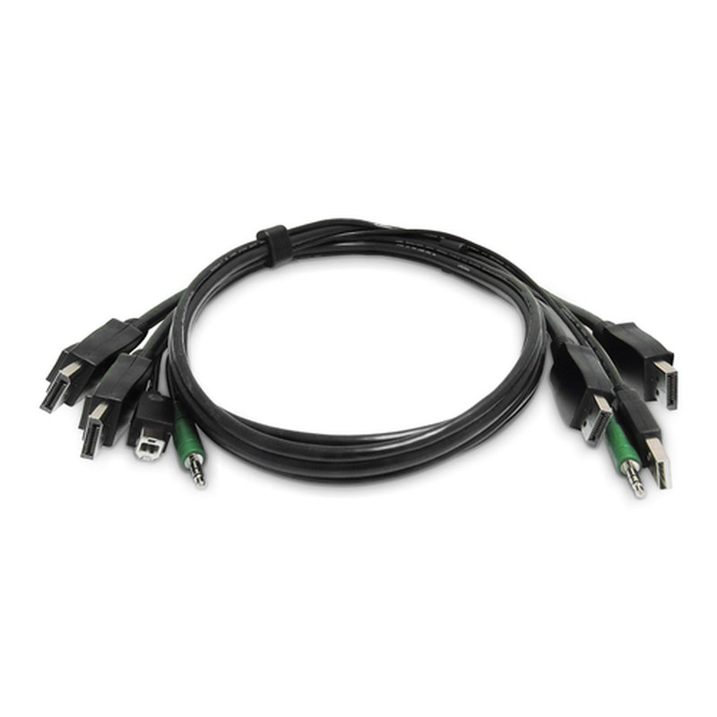 StarTech.com SK2DPMMKVM06-TAA cable para video, teclado y ratón (kvm) Negro 1,8 m