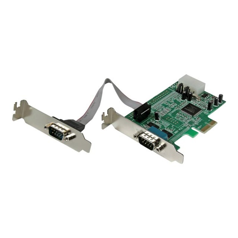 StarTech.com Tarjeta Adaptadora PCI Express de 2 Puertos Serie de Perfil Bajo RS232 UART 16550 Serial - Imagen 2