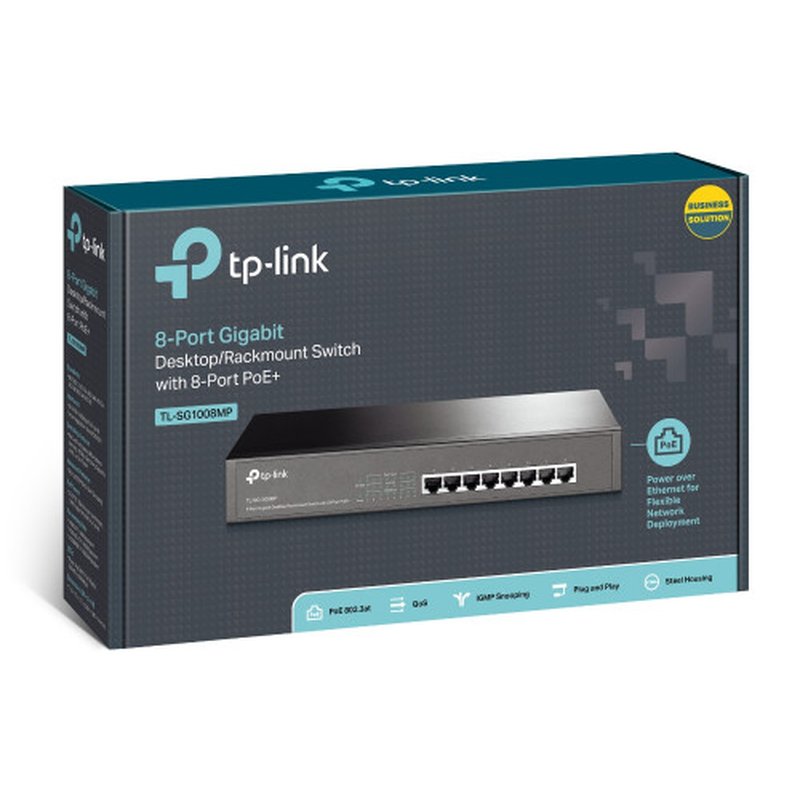 TP-Link TL-SG1008MP switch No administrado Gigabit Ethernet (10/100/1000) Energía sobre Ethernet (PoE) Negro - Imagen 4