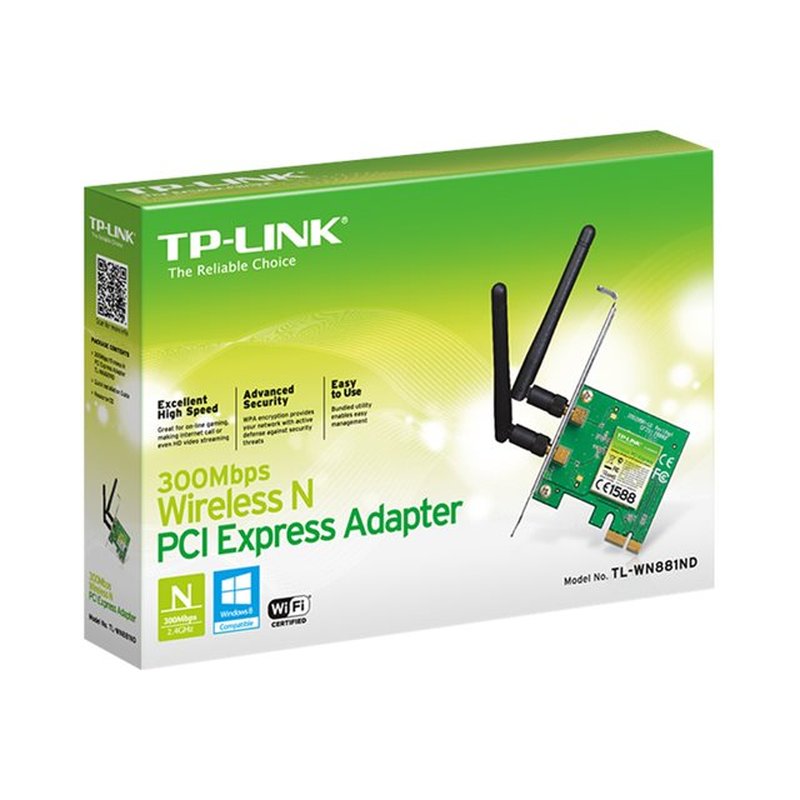 TP-Link TL-WN881ND adaptador y tarjeta de red Interno WLAN 300 Mbit/s TP-Link TL-WN881ND adaptador y tarjeta de red Interno WLAN 300 Mbit/s - Imagen 2