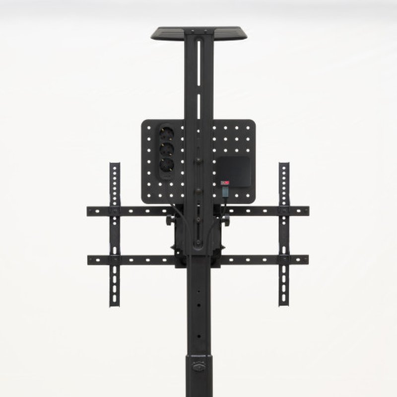 TooQ “COMETA” Soporte de Suelo con Ruedas con Regulación de Altura para Pantallas 37"- 70", Rotación 90°, Negro - Imagen 6