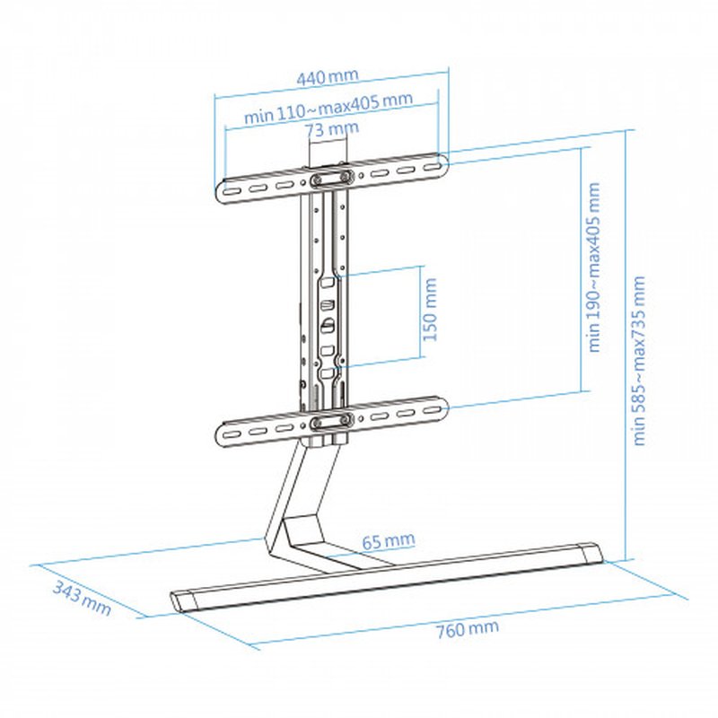 TooQ DB3265F-B soporte para TV 165,1 cm (65") Negro - Imagen 10