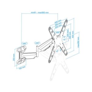 TooQ LP2355TN-B soporte para TV 139,7 cm (55") Negro