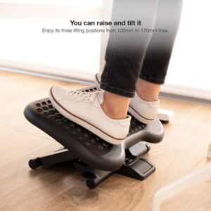 TooQ Reposapiés Ajustable en Altura e Inclinación, Negro TooQ Reposapiés Ajustable en Altura e Inclinación, Negro