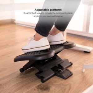 TooQ Reposapiés Ajustable en Altura e Inclinación, Negro TooQ Reposapiés Ajustable en Altura e Inclinación, Negro