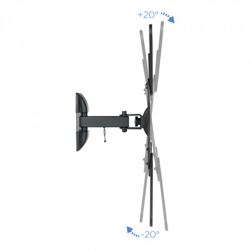 TooQ Soporte Giratorio e Inclinable para Monitor / TV LCD, Plasma de 23”- 55”, con Dos Pivotes, Negro - Imagen 6