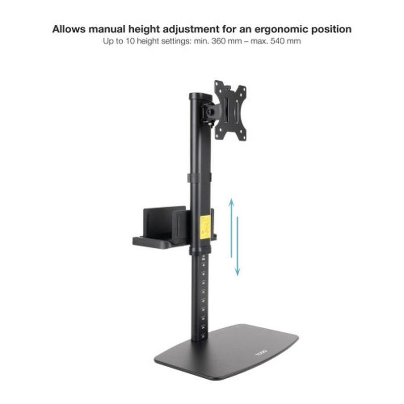 TooQ Soporte de mesa para pantallas 17”-27” con soporte integrado para CPU Ligera - Imagen 4