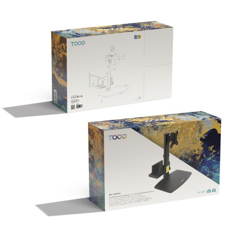 TooQ Soporte de mesa para pantallas 17”-27” con soporte integrado para CPU Ligera - Imagen 8