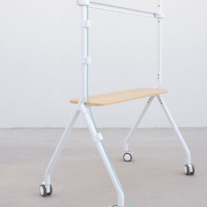 TooQ iLOVE Soporte de Suelo con Ruedas para Pantalla 49"-80", Blanco y Haya