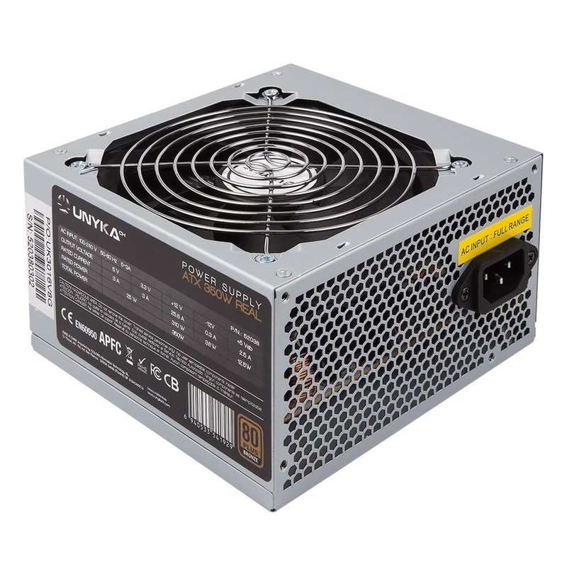 UNYKAch 52038 unidad de fuente de alimentación 350 W ATX Plata