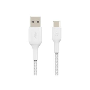 USB-A to USB-C Cable Braided 3M White
