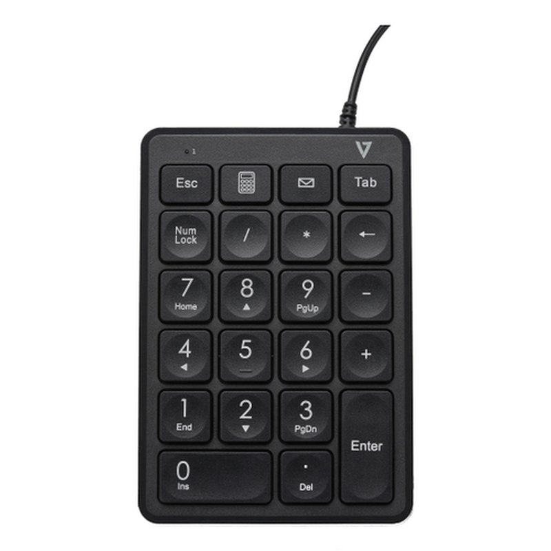 V7 Teclado numérico con cable USB KP350 de - 22 teclas - Teclas de acceso rápido de calculadora, tabulación, retroceso - Cable de 6 pies - USB tipo A - Teclado, ordenador portátil, laptop - Negro - Chrome OS - Windows - MacOS - Número V7 Teclado numérico con cable USB KP350 de - 22 teclas - Teclas de acceso rápido de calculadora, tabulación, retroceso - Cable de 6 pies - USB tipo A - Teclado, ordenador portátil, laptop - Negro - Chrome OS - Windows - MacOS - Número