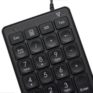 V7 Teclado numérico con cable USB KP350 de - 22 teclas - Teclas de acceso rápido de calculadora, tabulación, retroceso - Cable de 6 pies - USB tipo A - Teclado, ordenador portátil, laptop - Negro - Chrome OS - Windows - MacOS - Número V7 Teclado numérico con cable USB KP350 de - 22 teclas - Teclas de acceso rápido de calculadora, tabulación, retroceso - Cable de 6 pies - USB tipo A - Teclado, ordenador portátil, laptop - Negro - Chrome OS - Windows - MacOS - Número